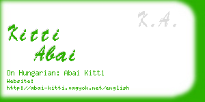 kitti abai business card